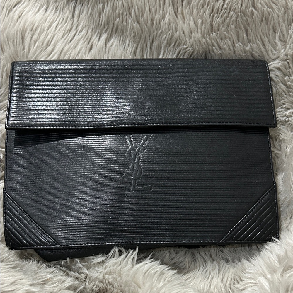 Yves Saint Laurent Textured Black Laptop Bag